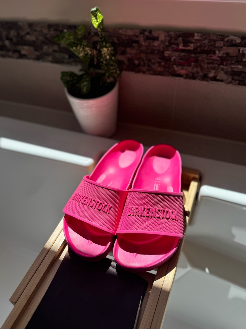 Birkenstock Hot Pink Slip-On Sandals